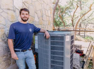 KCA Tech Standing Next to Installed HVAC Unit